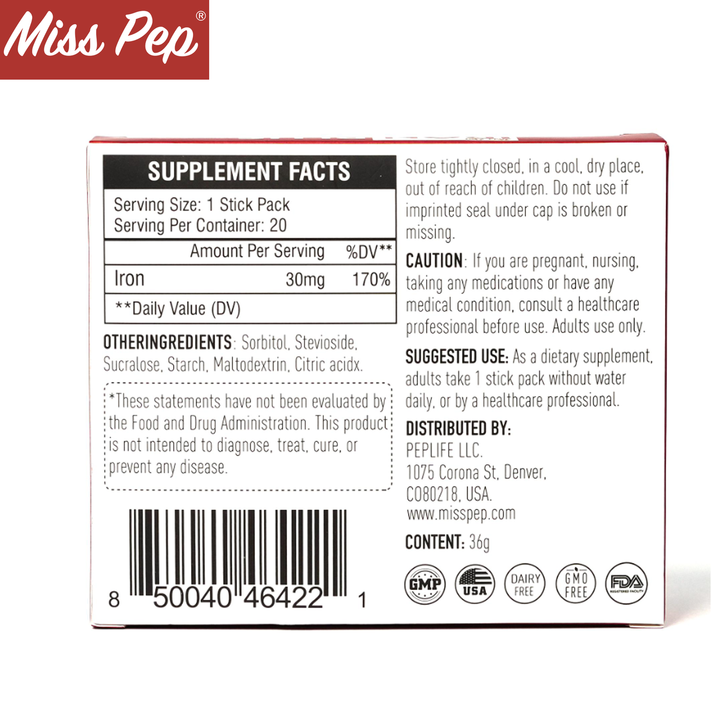 Miss Pep Iron Supplement for Women