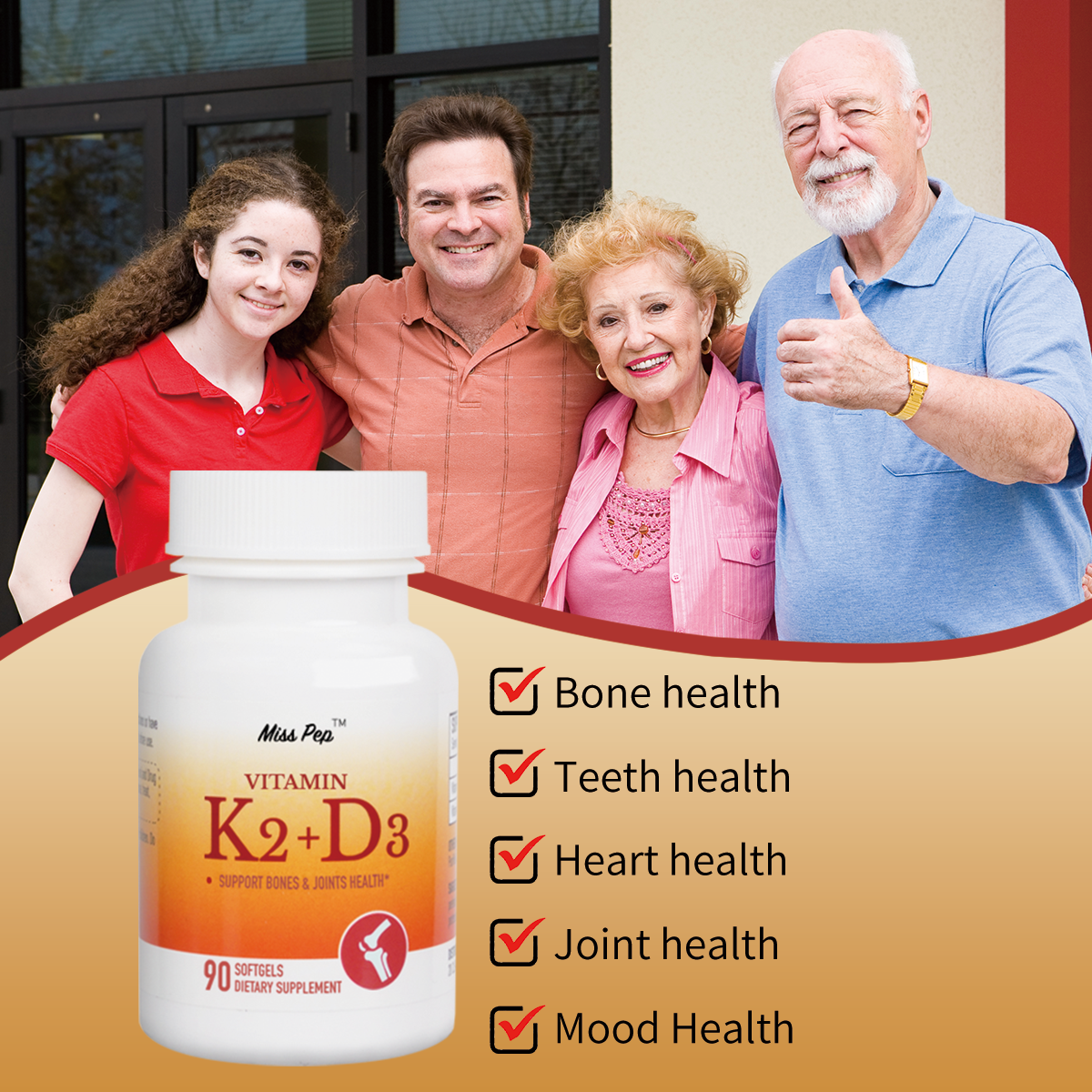 MissPep Vitamin D3K2 Complex Softgels