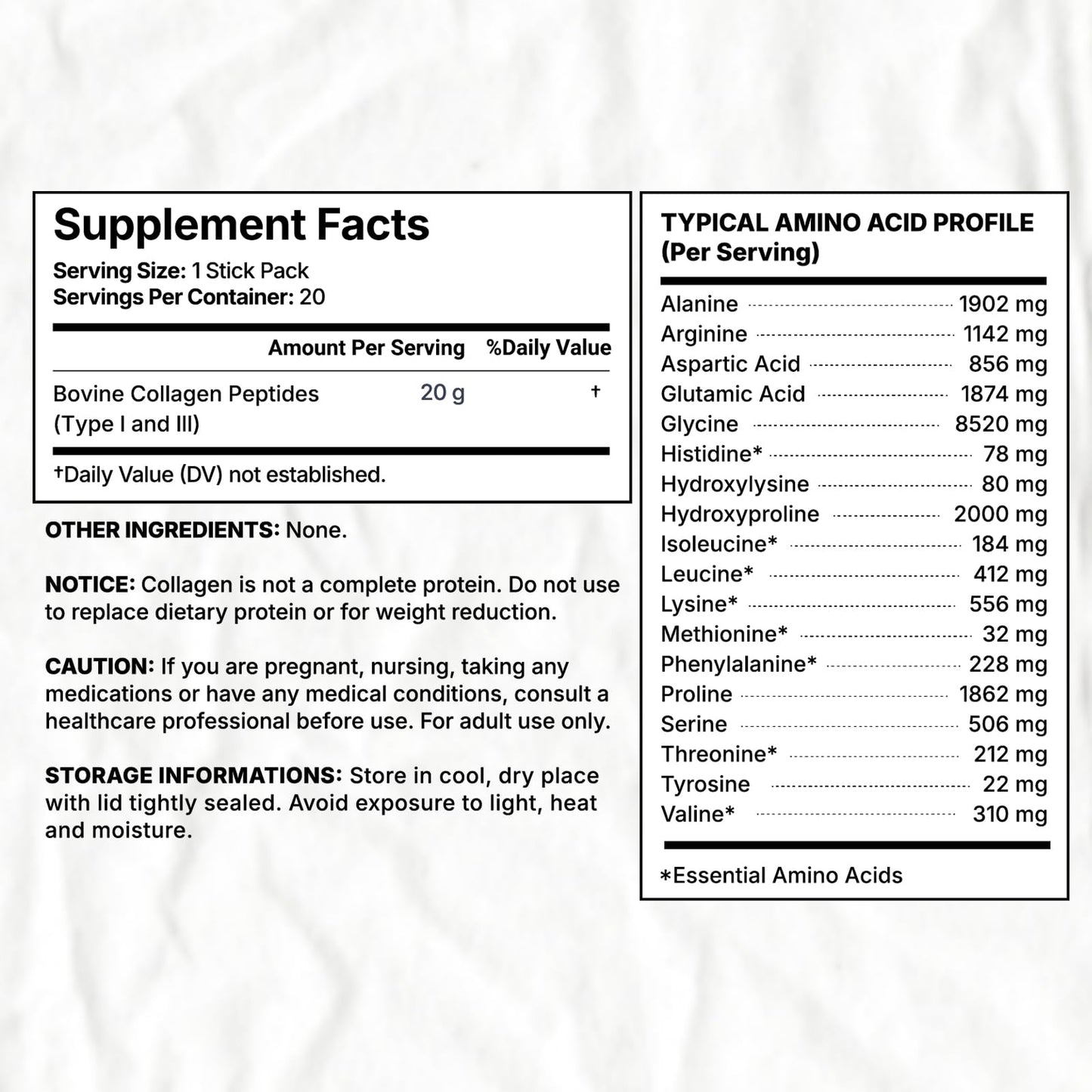 Collagen Peptides,Hydrolyzed Collagen Peptides I, III, Skin, Nails, Bone and Joint Health, Unscented, for Men and Women