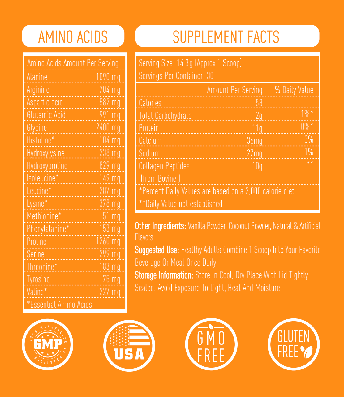 BUZZLAB Collagen Powder Supplement - Vanilla