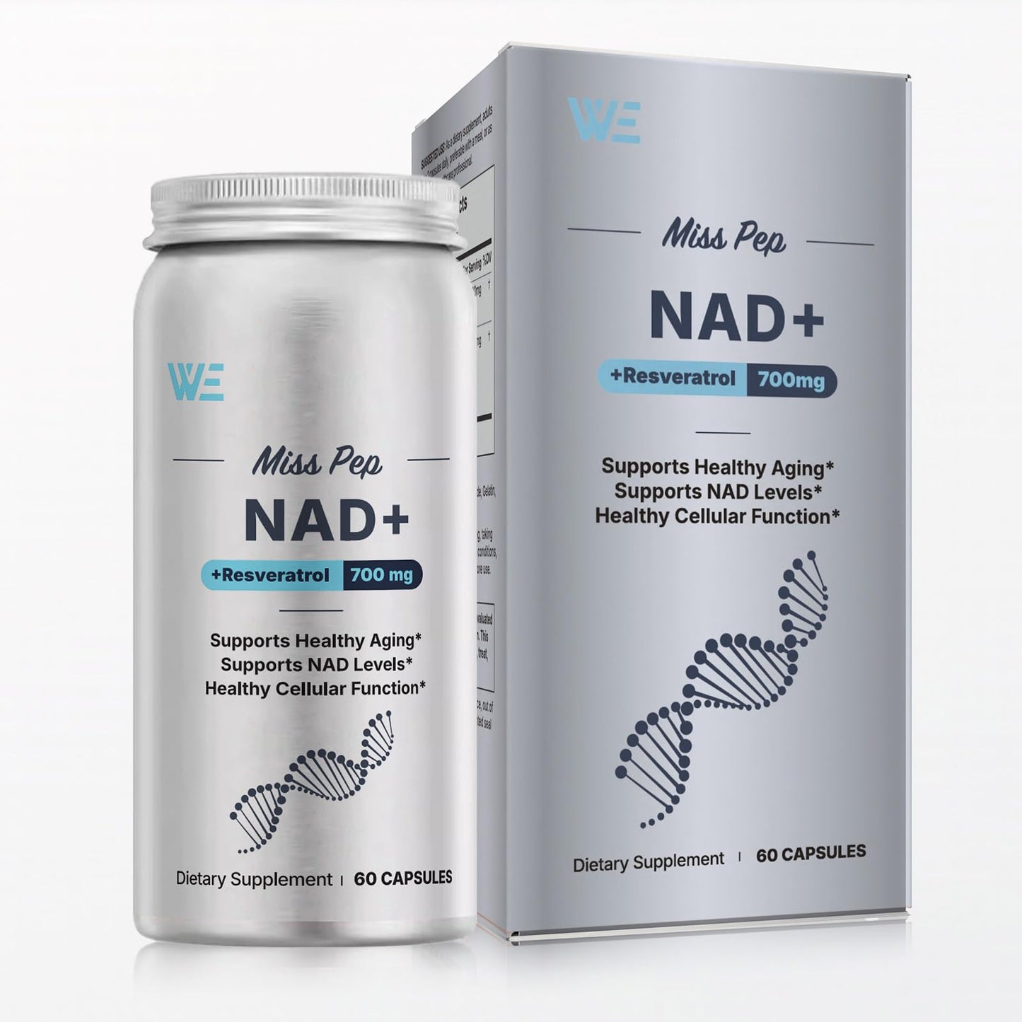 Miss Pep NAD Supplement for Men,Liposomal NAD+ NMN Alternative Supports Cell Health, Slows Aging, Helps Focus, and Promotes NAD+ Production - 60 Capsule