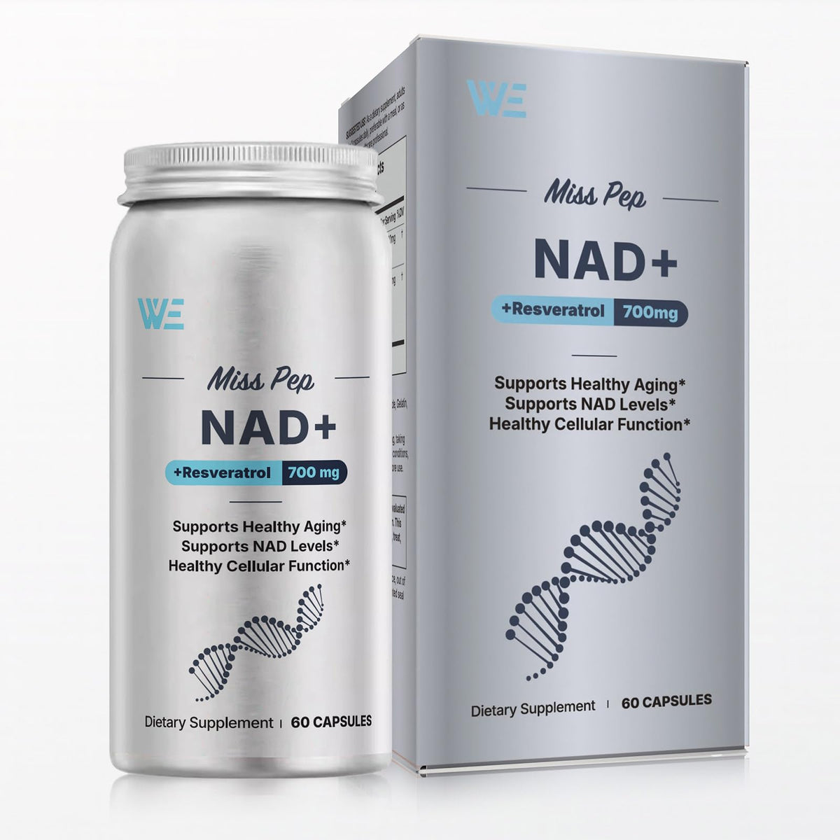 Miss Pep NAD Supplement for Men,Liposomal NAD+ NMN Alternative Supports Cell Health, Slows Aging, Helps Focus, and Promotes NAD+ Production - 60 Capsule