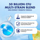 Probiotics 50 Billion CFU - 8 Unique Strains + 3 Prebiotics - Immune, Digestive & Gut Health