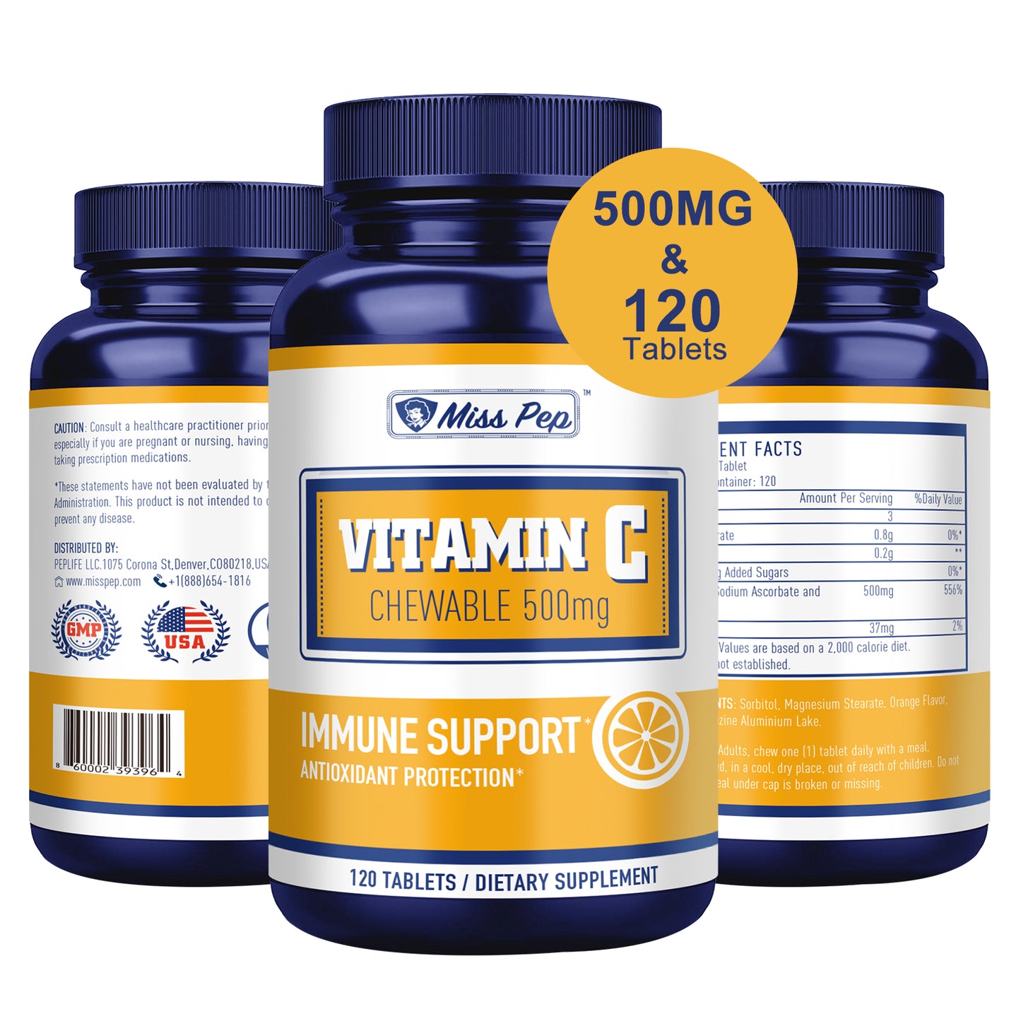 Misspep 120ct Ascorbic Acid Vitamin C