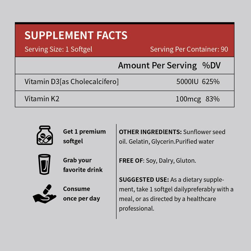 MissPep Vitamin D3K2 Complex Softgels