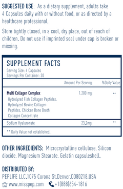 Misspep 600 ct Hyaluronic Collagen Capsules