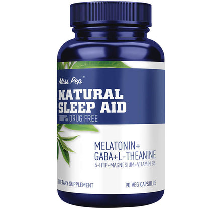Misspep Natural Sleep Aid Melatonin+GABA+L-Theanine Supplement, 90 Capsules