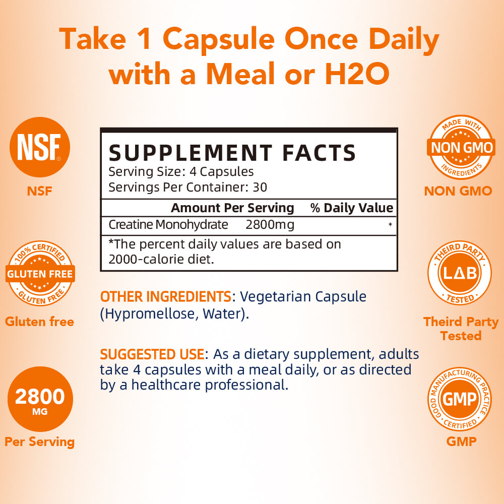 Vicwell 2800mg Creatine Monohydrate Capsules