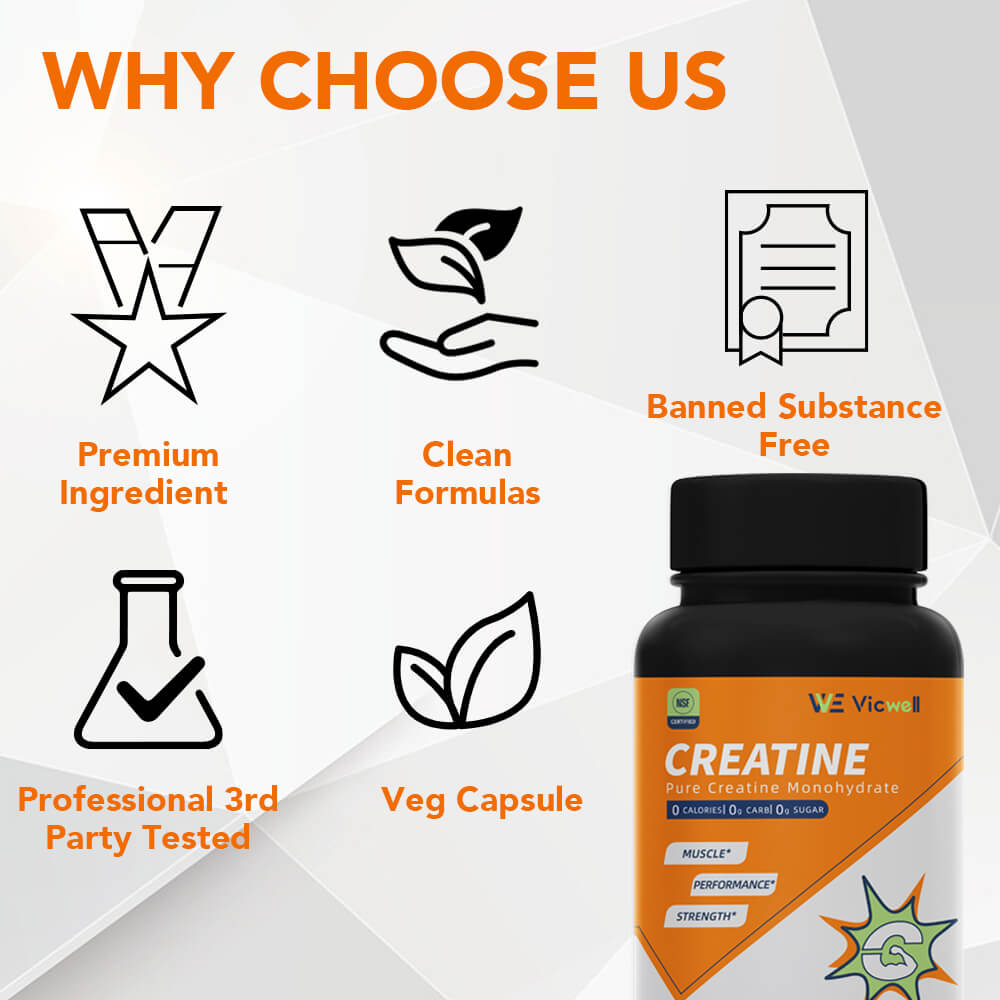 Vicwell 2800mg Creatine Monohydrate Capsules