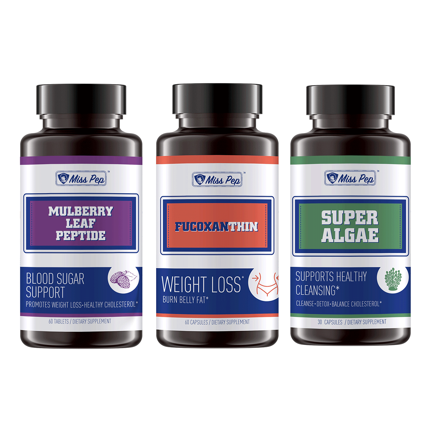 Weight Management Combo Including Fucoxanthin/Super Algae/Mulberry Leaf Peptide Misspep