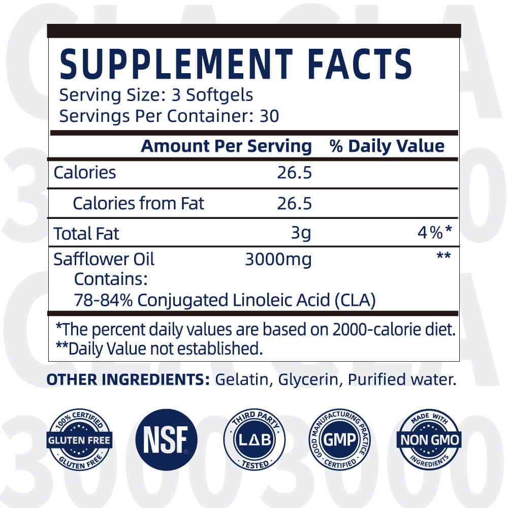 VICWELL CLA 3000 supplement facts