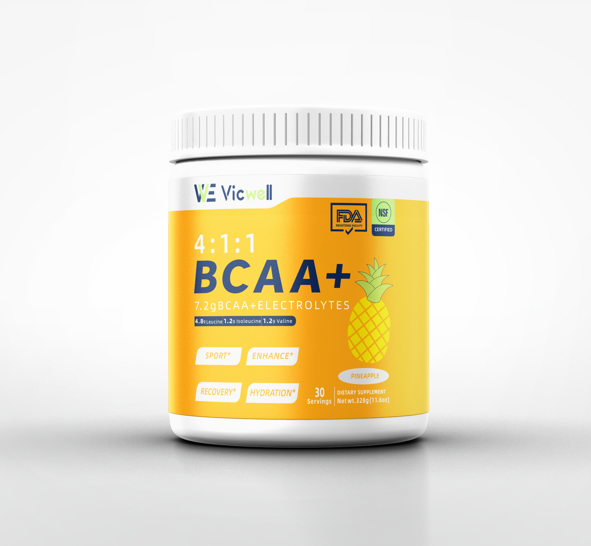 Vicwell 4:1:1 Pineapple BCAA+ Powder