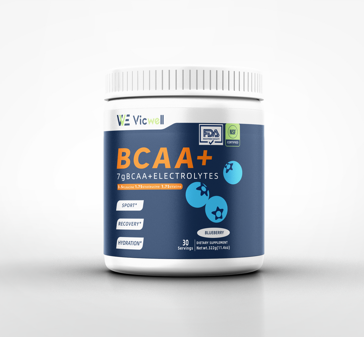 Vicwell Electrolyte Blueberry BCAA+ Powder