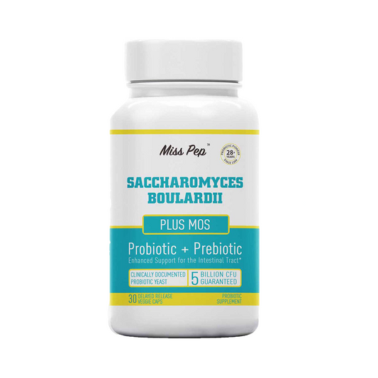 Miss Pep Saccharomyces Boulardii 5 Billion CFU Plus MOS Yeast Fraction- Probioticss & Prebiotic Supplement